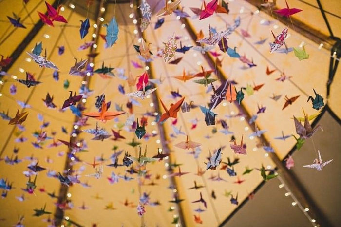 Jardin de mariage-mille grues en origami Pendentif Décoration