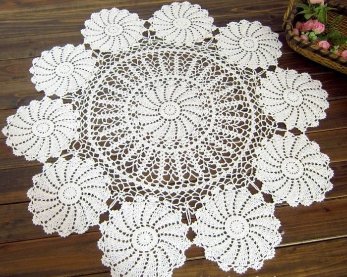 Crochet Nappe dix fleurs