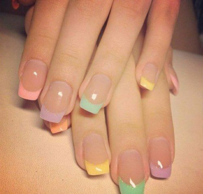 Gel de esmalte de uñas de manicura francesa colores