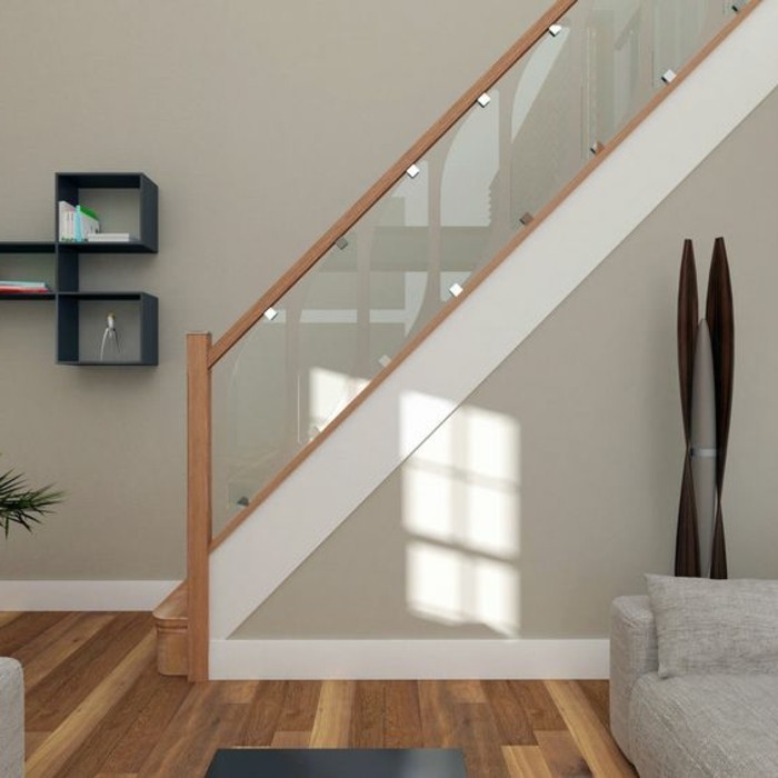 कांच रेलिंग सीढ़ी आधुनिक घर डिजाइन