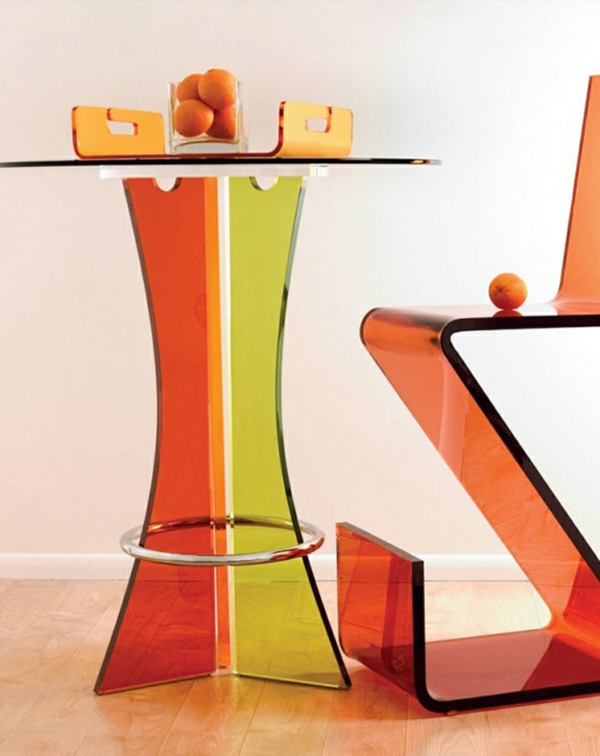 créative conçue table en orange