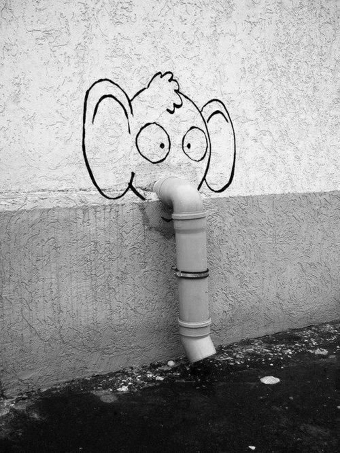 images de graffiti tuyau de construction à paroi éléphant