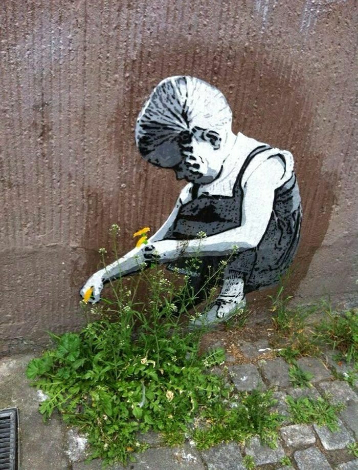 Graffiti Képek lány virág szedés