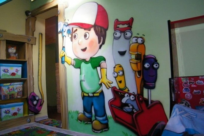 Nursery Graffiti con el héroe-de-Dibujos animados