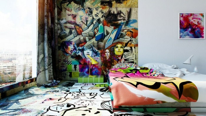 Graffiti en el dormitorio el contraste