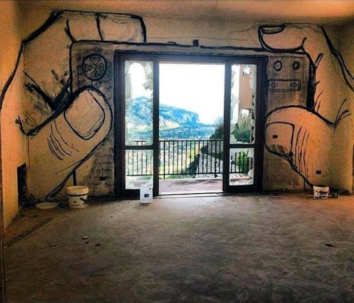 Graffiti en el dormitorio, la perspectiva es-like-a-Foto