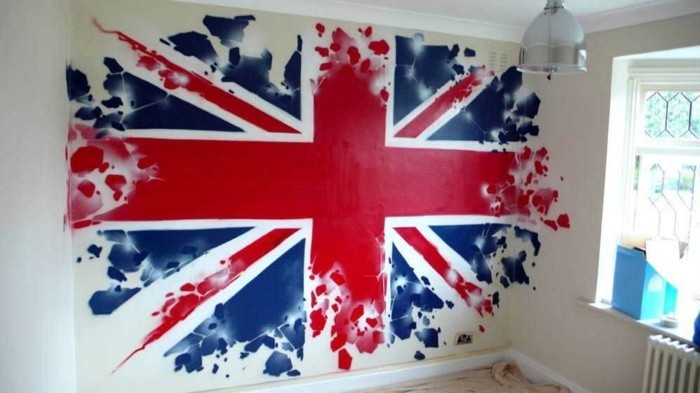 Graffiti en el dormitorio con-a-bandera