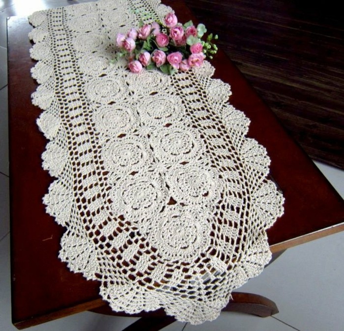 nappe-pour-oblongue Crochet décoration de table