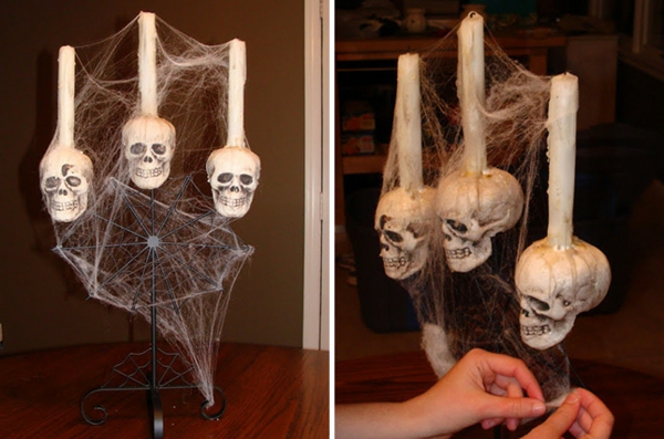 Halloween décoration eux-mêmes faire du crâne avec bougie à l'intérieur