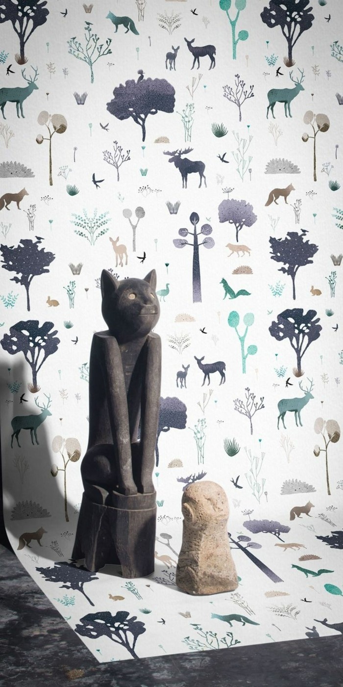 House of Nature taustakuva-kuvio värikäs-tapetti eläimet