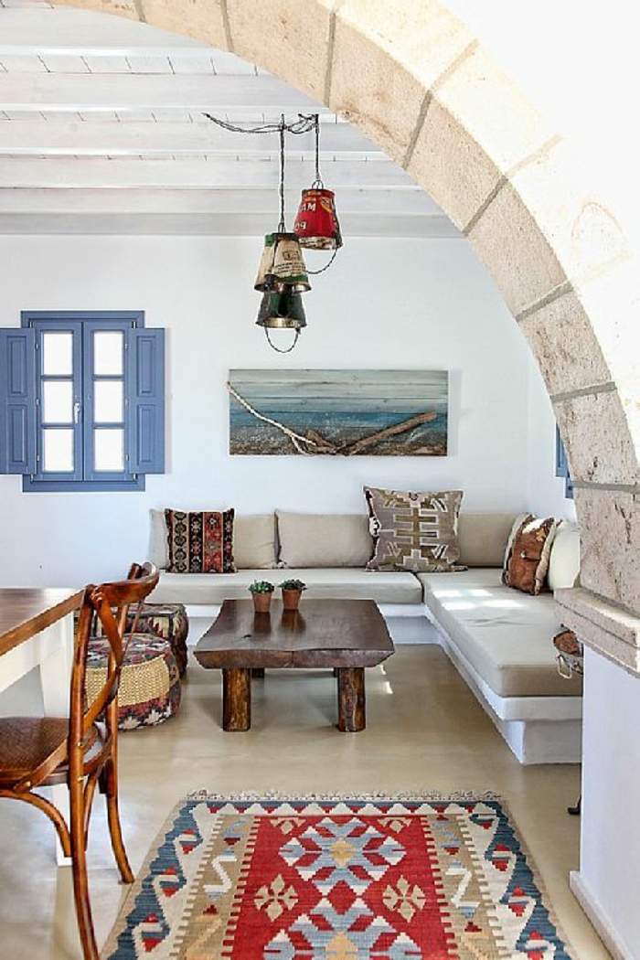 Maison de style marocain volets ethniques fenêtre bleu