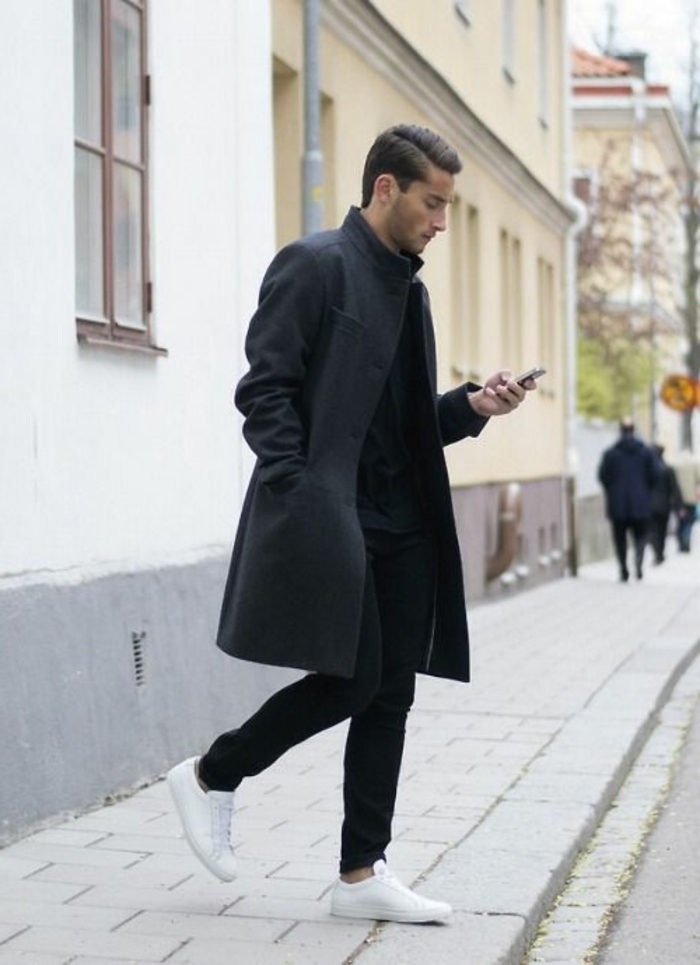 时尚男装外套黑色古典模型