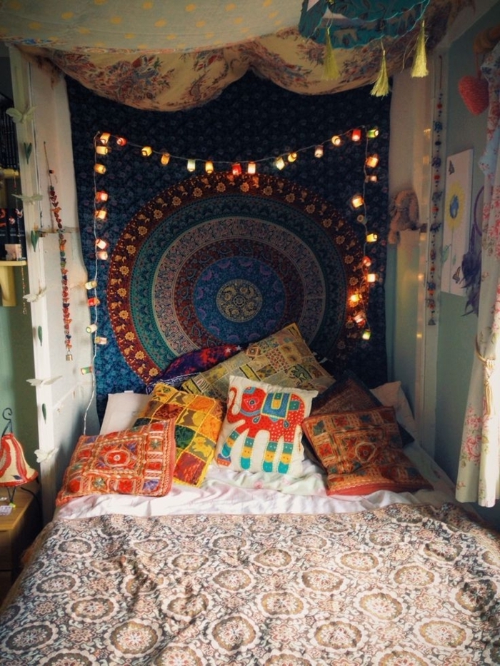 Хипи стената в спалнята Mandala печат Boho възглавница
