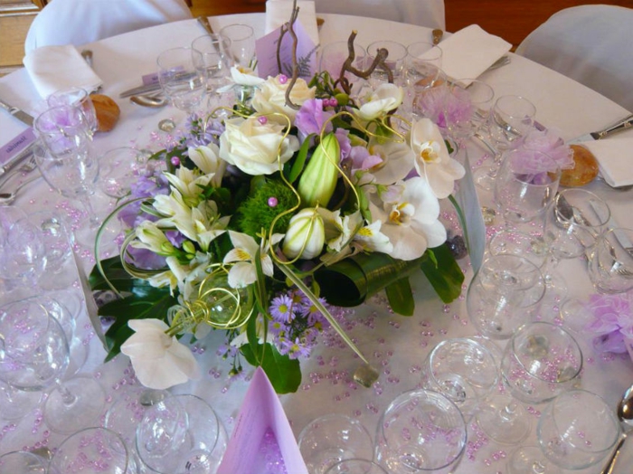 Esküvői asztaldísz üvegből