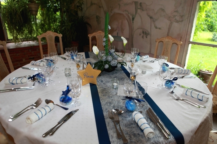 Esküvői asztaldísz szalvéták Tálalás-sötétkék
