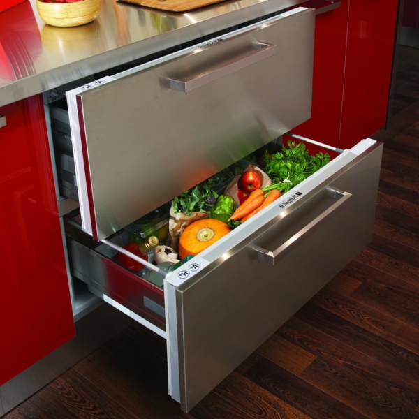 Hotpoint-moderni muotoilu jääkaapit-with-laatikkoa-Rot