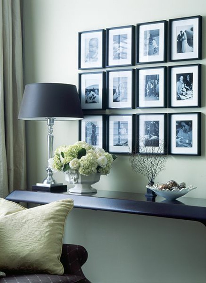 Ötletek fotó fal képkeret lámpa-nappali-tervezés