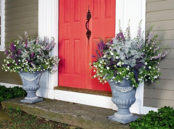 Идеи за цветя-вана елегантен стил лилав цвят червено врата
