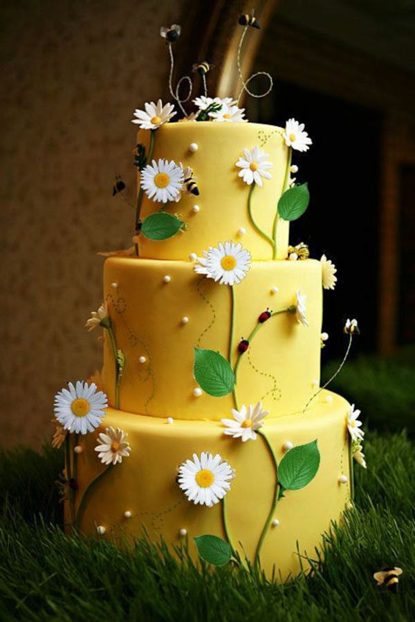 Idées-pour-décorer-un-gâteau-marguerites belles-