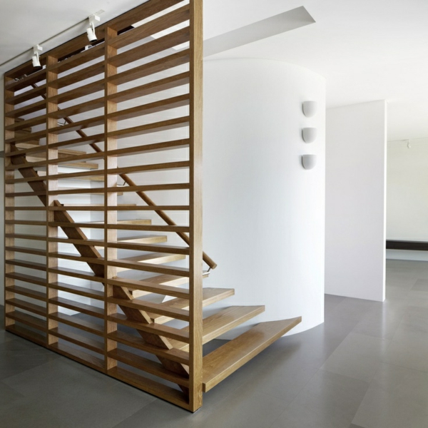 -Innenarchitektur प्रभाव पूर्ण डिजाइन के लिए एक-सर्पिल सीढ़ी-से-लकड़ी