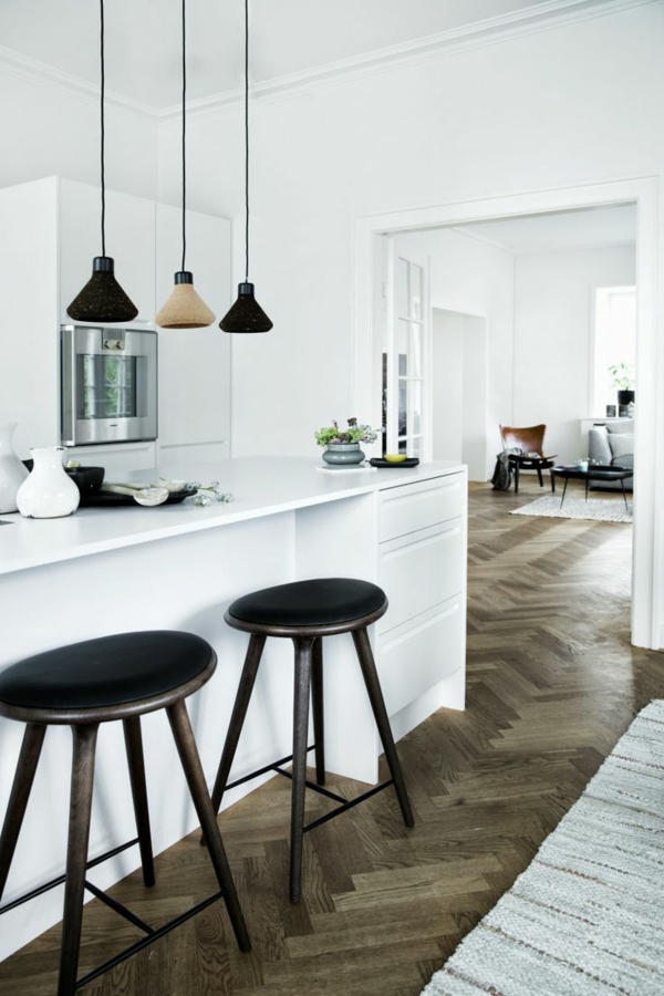 Ideas de diseño de interiores suelos de madera-de-la-en-cocina