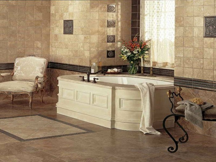 意大利浴室瓷砖式，巴洛克式的浴室