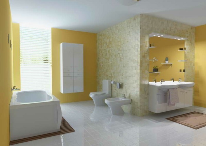 Италиански плочки за баня в жълт цвят