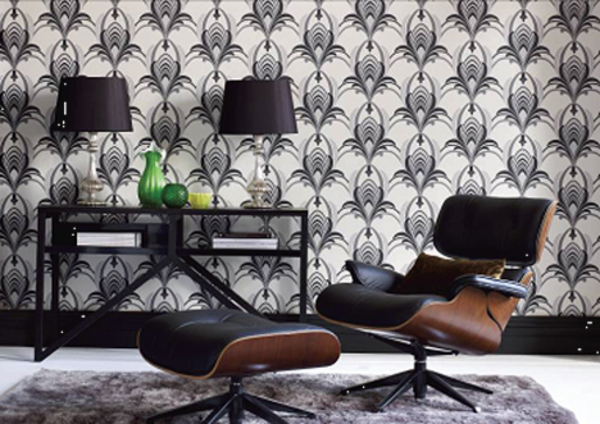 新艺术风格 - 饰品 - 模板 - 壁纸和黑色沙发