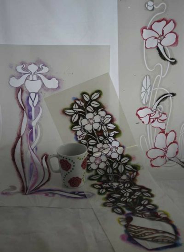 新艺术风格 - 饰品 - 模板 - 鲜花与杯和三图片