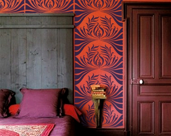 新艺术风格 - 装饰品 - 模板 - 墙上的大门和紫色