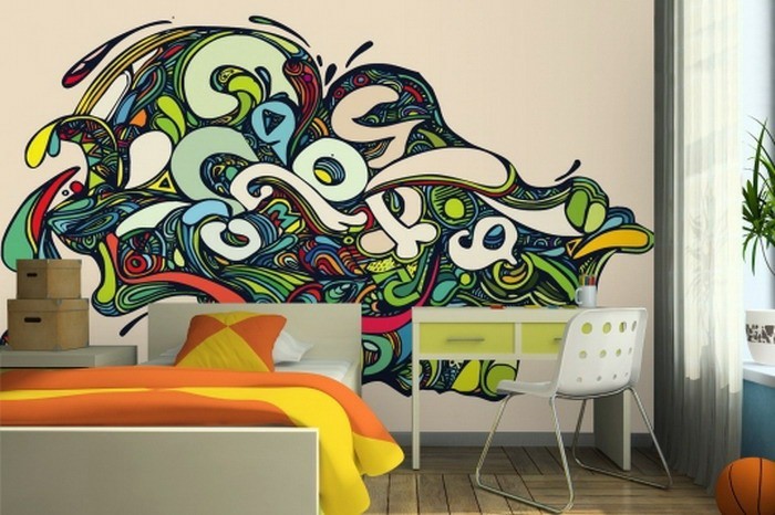Ifjúsági szoba Ötletek-a falfesték-with-graffiti