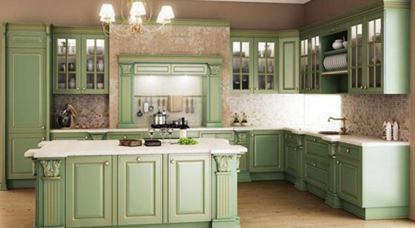 Кухненски дизайн-с-мебели-в-ретро стил Green Retro
