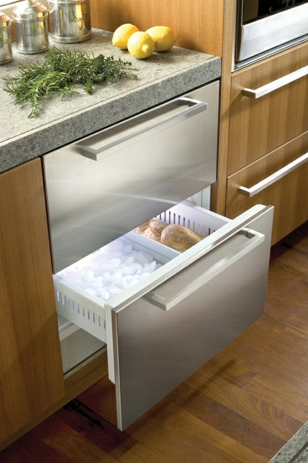 Jääkaappi laatikoilla keittiön suunnittelu-Wohnidee