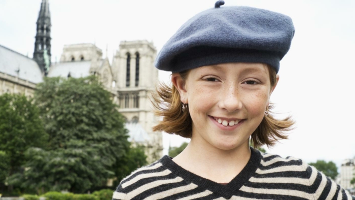 Enfants Filles-Français cap bleu classique modèle confortable chic