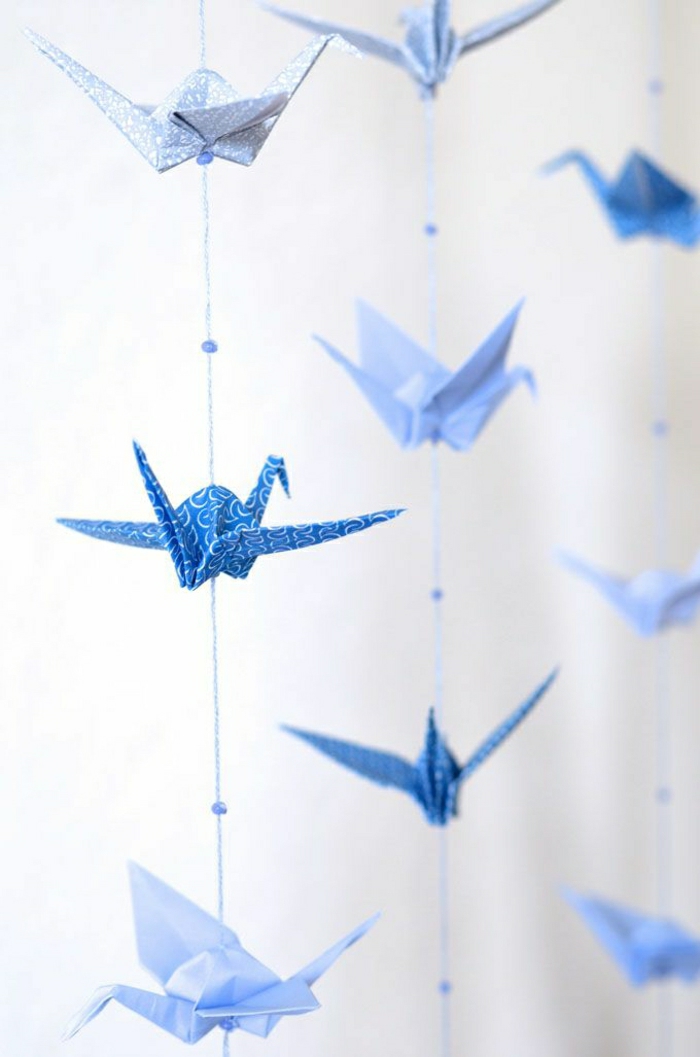décoration Nursery grue origami suspendu
