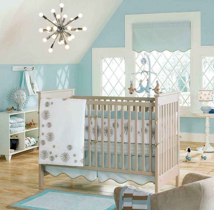 Make-Νηπιαγωγείο του μωρού δωμάτιο-σε-μπλε και άσπρο