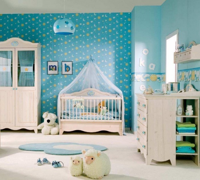 Make-Νηπιαγωγείο του μωρού δωμάτιο-σε-μπλε