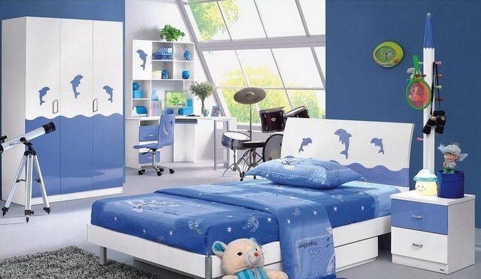 Τα παιδιά κάνουν-boy δωμάτιο με μπλε-as-κύριο στοιχείο