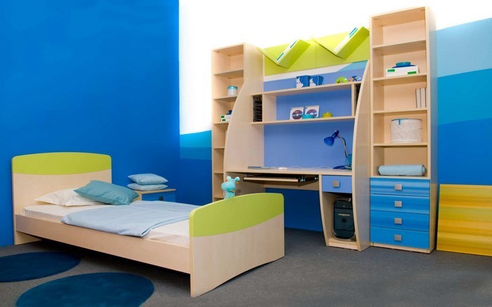Make-Παιδικοί ένα δωμάτιο αγόρι σε μπλε χρώμα