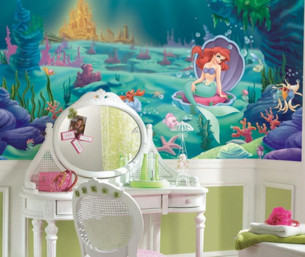paredes de vivero maquillaje princesa de Disney Ariel