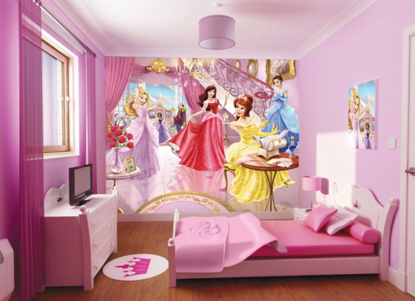 नर्सरी दीवारों-मेक-राजकुमारियों-गुलाबी