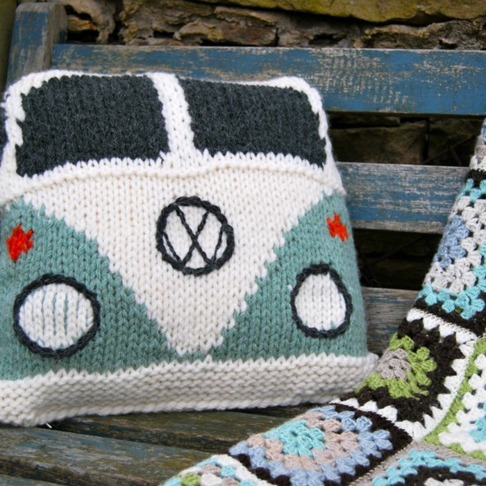 Tyyny neuloa Käsintehdyt tyyny VW bussi Pattern luova Funny Idea