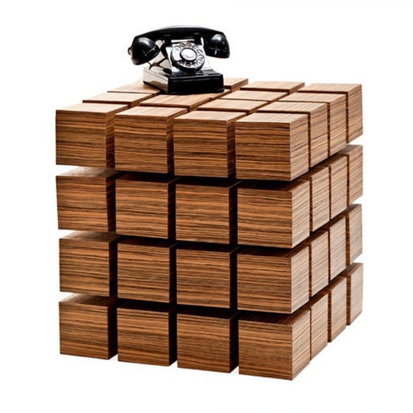 Cube-de-bois-table design idée-neu