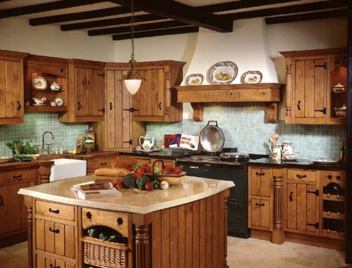 Villa einruchtung Κουζίνα πολύ ξύλο