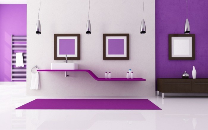 dormitorio púrpura con casillas de color púrpura