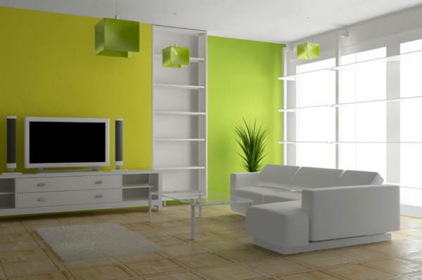 ליים ירוק-צהוב, Living Color קיר החדר מודרני