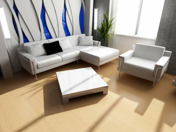 הסלון להגדיר - עם עיצוב קיר מופרז