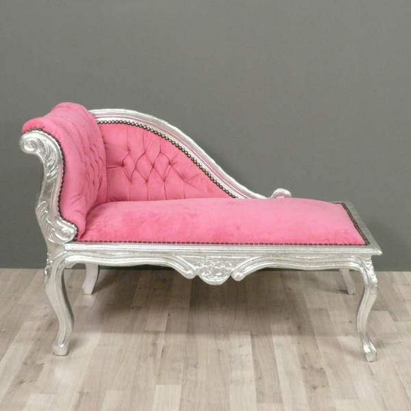Longchair chambre chaise rose