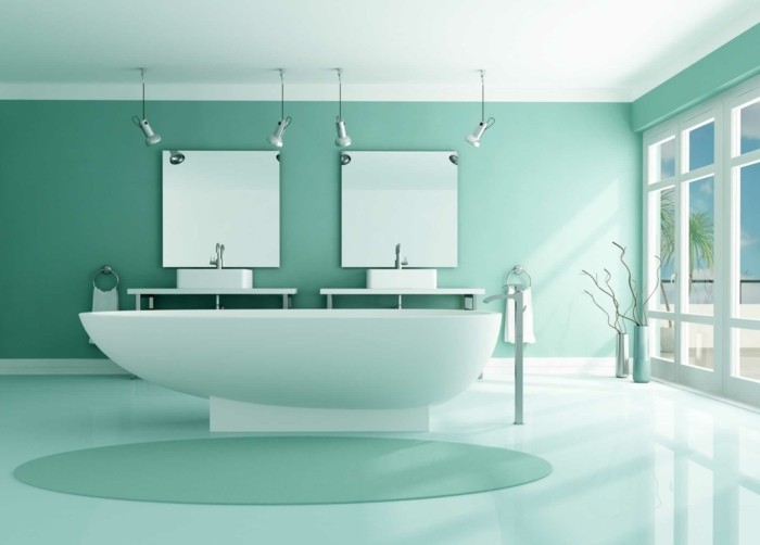 Ylellinen kylpyhuone-in-sininen väri