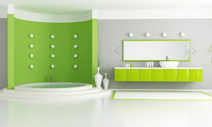 Ylellinen kylpyhuone-in-vihreä väri